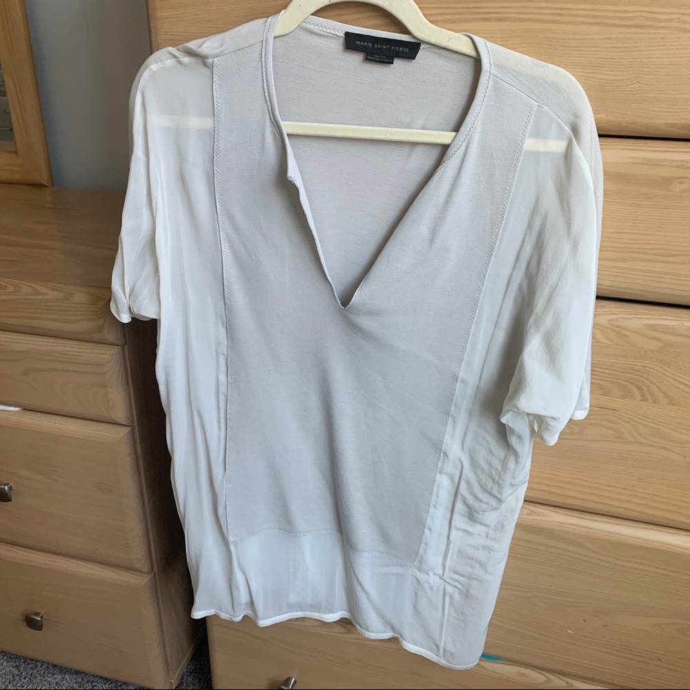 Marie Saint Pierre Small short sleeve top w lace